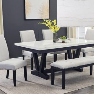 1320-6P/1320DV VARLEY MARBLE TBL/SIDE CHAIRS,BENCH