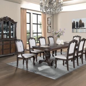 2149-9P KIERA DINING GROUP-COFFEE BROWN