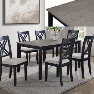 2430SET-LG ELOISE 7-PC DINETTE SET LIGHT GREY