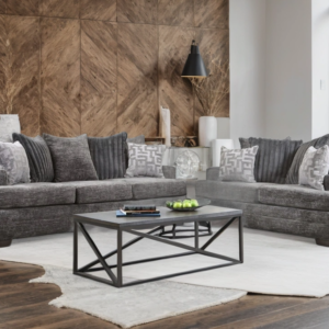 2675-07 CHARCOAL Sofa & Loveseat Set
