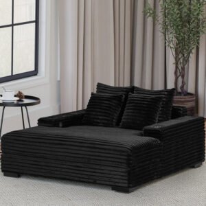 Happy Homes 3400 Black Chaise Lounge
