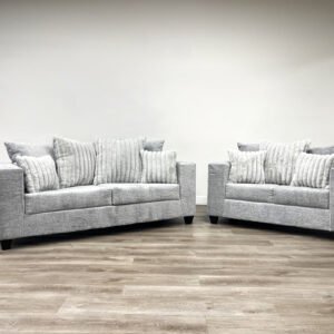 410-2PC-GRAY Sofa and Loveseat Set