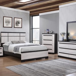 SETB8162 REMINGTON BEDROOM BLACK/WHITE