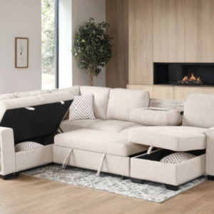 Atlantic Beige Sectional With Pull-Out Bed