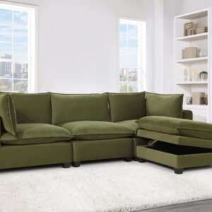 Cloud2 Olive Velvet Modular Sectional
