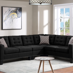 Logan Black - Reversible Sectional (Linen)