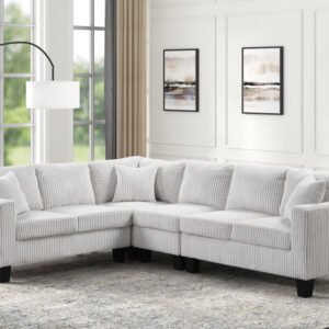 Logan Beige - Reversible Sectional (Cord Fabric)