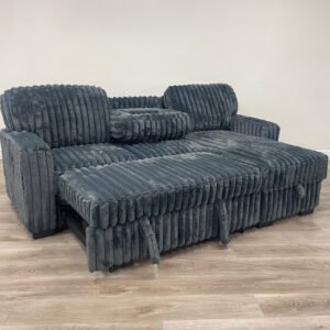 Poland Charcoal Reversible Sectional With Pull-Out Bed