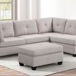 Sienna - Stone Sectional + Ottoman Set
