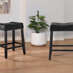 1715C-24-BK LENNON SADDLE COUNTER STOOL