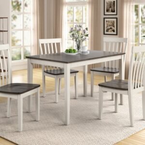 2182SET-WH/GY BRODY 5-PK DINETTE WHITE/GREY