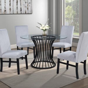 2202-5P/LG TRACY DINING GROUP LIGHT GREY