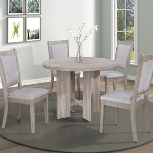 2215DW-SET AMARA 5-PK RD DINING SET DRIFT WOOD