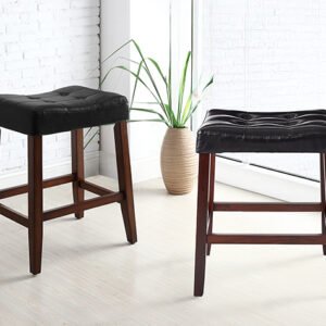 2787C-24-BK KENT SADDLE COUNTER STOOL BLACK