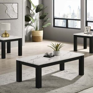 4170SET-WH IVY 3PK FAUX MBL WHITE COCKTAIL SET
