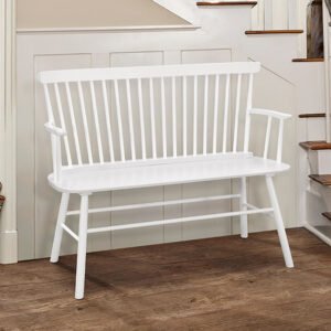4185-BENCH-WH JERIMIAH SPINDLEBACK BENCH WHITE