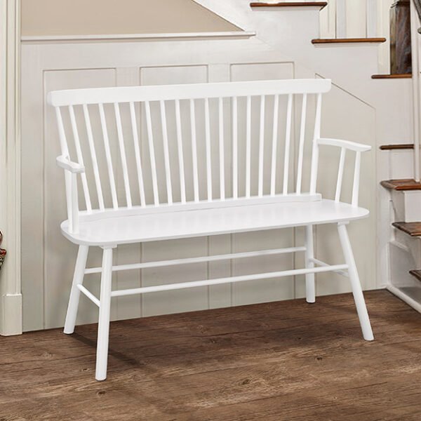 4185-BENCH-WH JERIMIAH SPINDLEBACK BENCH WHITE