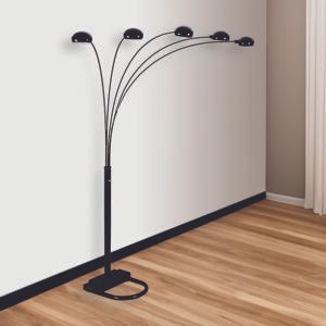 4888B-BK PEACOCK SHADE FLOOR LAMP BK 82"H