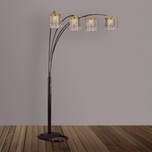 4893BK RAIN DROP ARC LAMP 84"H BLACK