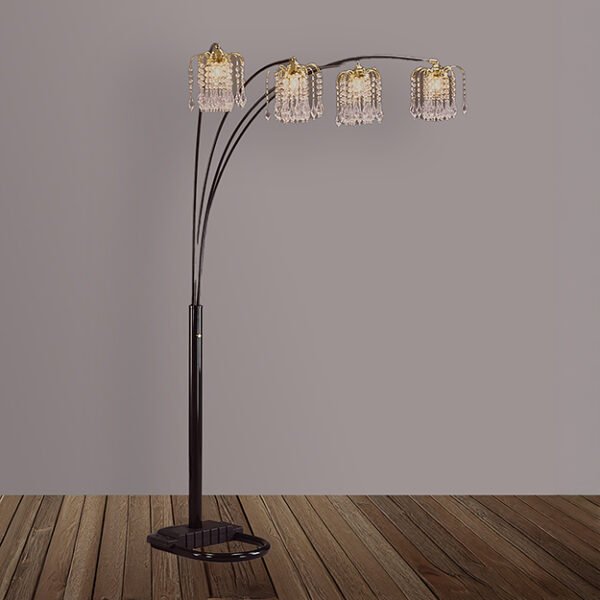 4893BK RAIN DROP ARC LAMP 84"H BLACK