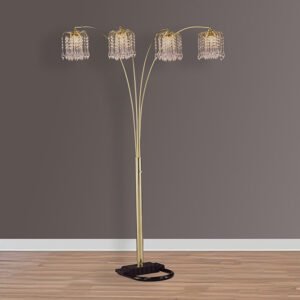 4893G RAIN DROP ARC LAMP 84"H GOLD