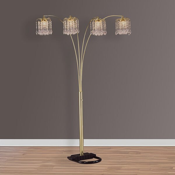 4893G RAIN DROP ARC LAMP 84"H GOLD