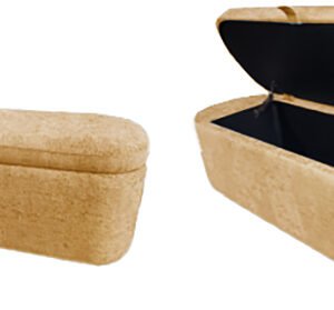 4924GD-BENCH PHILIPA STORAGE BENCH- GOLD TWEED