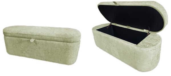 4924GR-BENCH PHILIPA STORAGE BENCH-L.GREEN TWEED