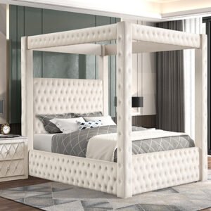 5114IV ANNABELLE CANOPY BED IVORY