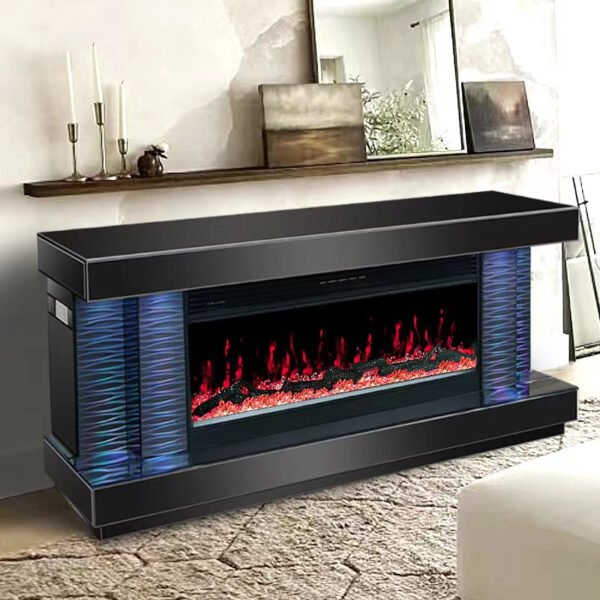 A89 TV STAND W/FIREPLACE (BLACK) - Image 3