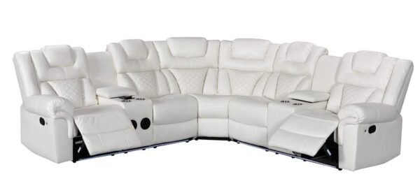 Alexa2023 White Reclining Sectional - Image 2
