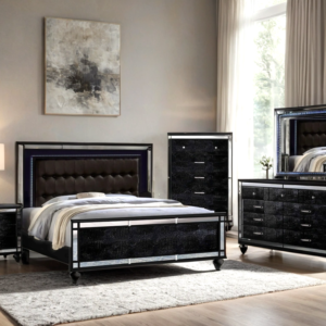 Blanca2 Black Bedroom Set Queen, King