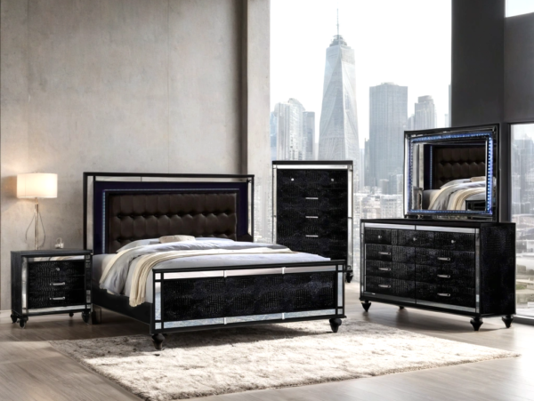 Blanca2 Black Bedroom Set Queen, King - Image 3