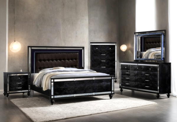 Blanca2 Black Bedroom Set Queen, King - Image 2