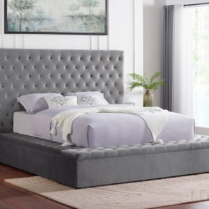 Paris Grey Platform Bed - Queen, King