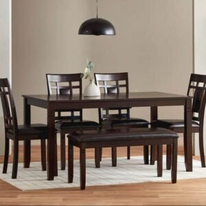 D1015 - Dining Table + 4 Chair + Bench Set