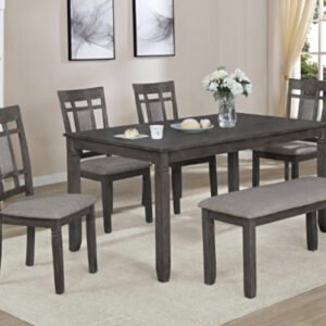 D2015 - Dining Table + 4 Chair + Bench Set