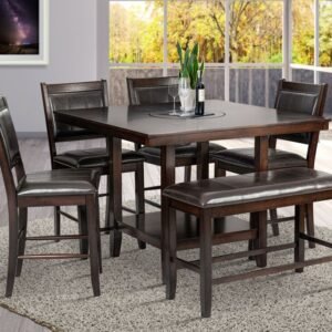 D2320 - Counter Height Table + 4 Chair + Bench Set