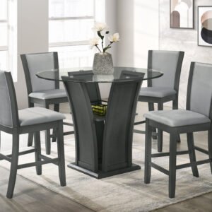 Orlando - Grey Pub Table + 4 Chair Set