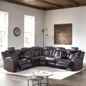 Spaceship Espresso Power Reclining Sectional