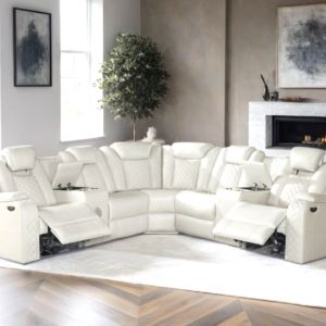 Spaceship Sand Power Reclining Sectional (Power Headrests)