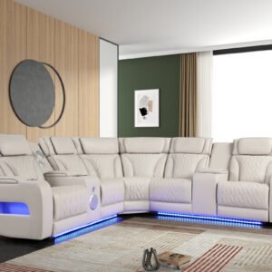 Spain Sand Power Reclining Sectional (Power Headrests)