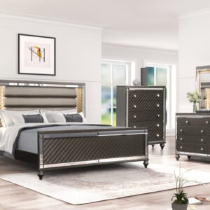 Stars Charcoal - 5PC Bedroom Set Queen, King