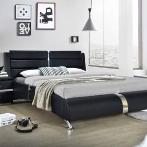 Vegas Black Platform Bed - Queen, King